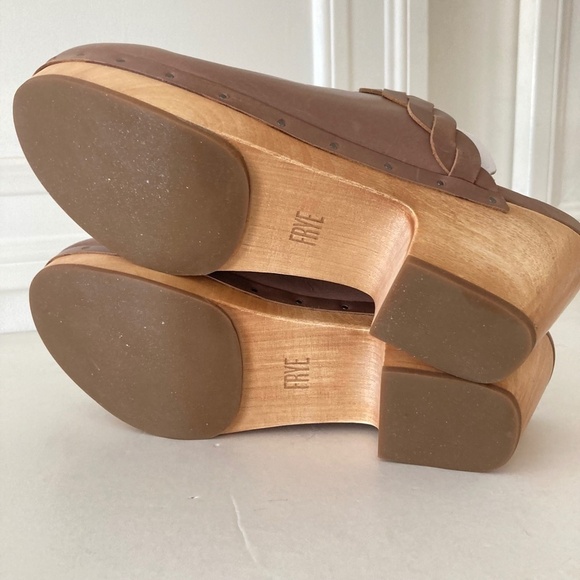 NWOT Frye Mille Braid Tobacco Leather Mule Clogs Sz 10 - Picture 7 of 7